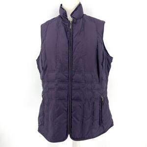 Eddie Bauer Vintage Purple Down Puffer Vest XL Warm Outdoor Winter Quilted
